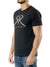 Black t-shirt with rubber logo in white