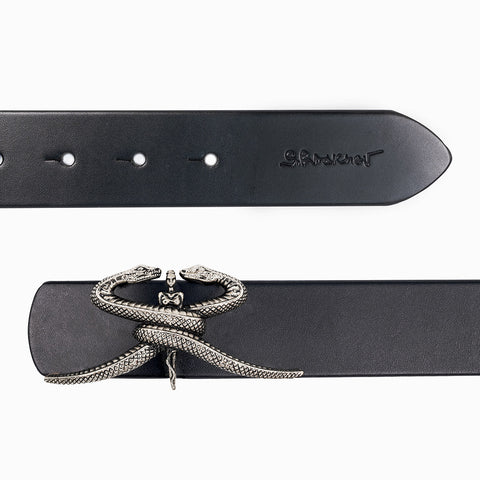 Unisex belt with silver buckle - stylized SR logo
