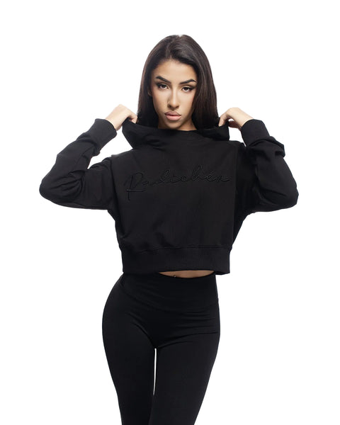 Дамска спортна блуза с бродерия RADICHEV в черно