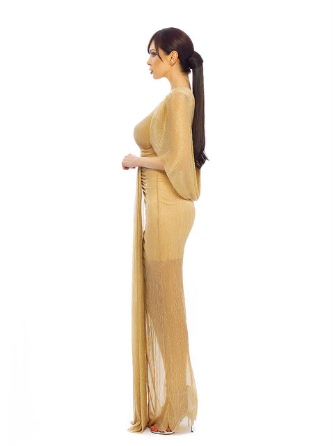 Long elegant dress in gold