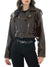 Brown biker jacket with belt