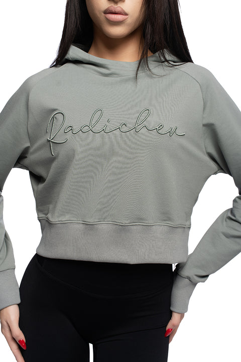 Дамска спортна блуза с бродерия RADICHEV в зелено