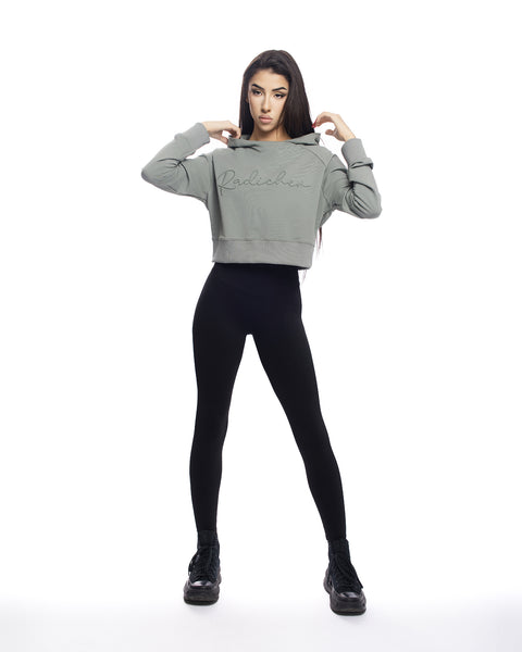 Дамска спортна блуза с бродерия RADICHEV в зелено