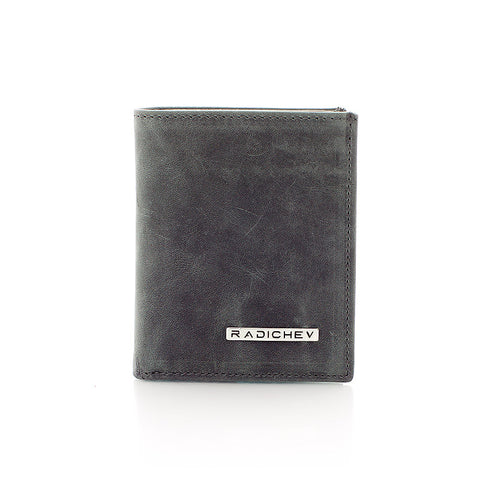 Men's leather wallet with coin compartment