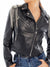 Genuine leather jacket with removable epaulettes