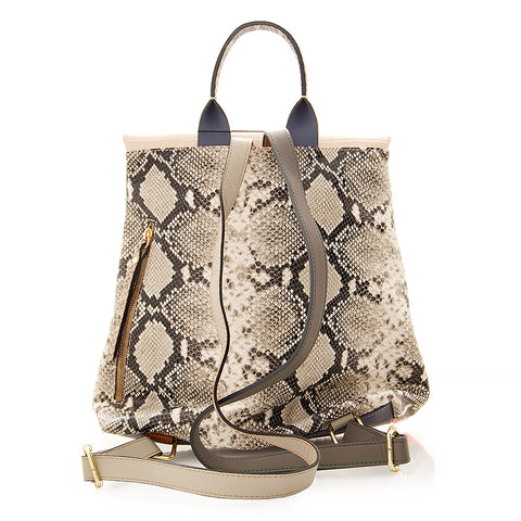 Colourful leather backpack with a patchwork effect- model 03 - High-quality designer clothes and accessories by RADICHEV - leading Bulgarian brand