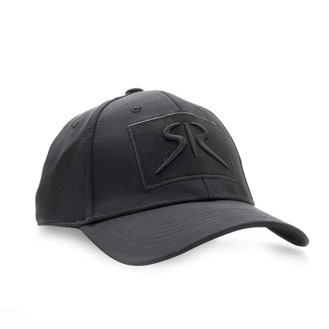 Black peaked cap with black embroidered RADICHEV logo