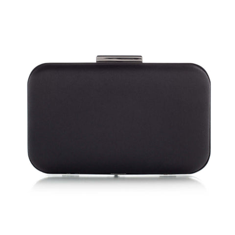 Black satin clutch bag - High-quality designer clothes and accessories by RADICHEV - leading Bulgarian brand