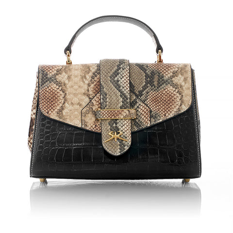 Handbag with animal print