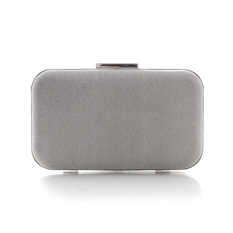 Elegant silver fabric clutch