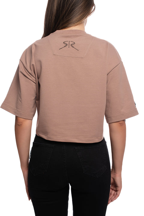 Oversized short T-shirt with stone inscription RADICHEV