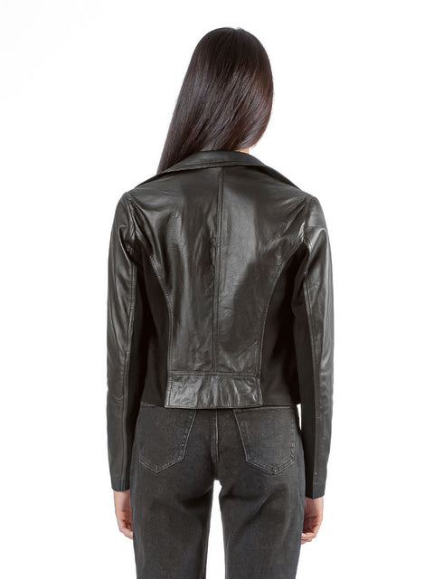 Short genuine leather jacket
