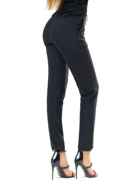 Black trousers with a fitted silhouette