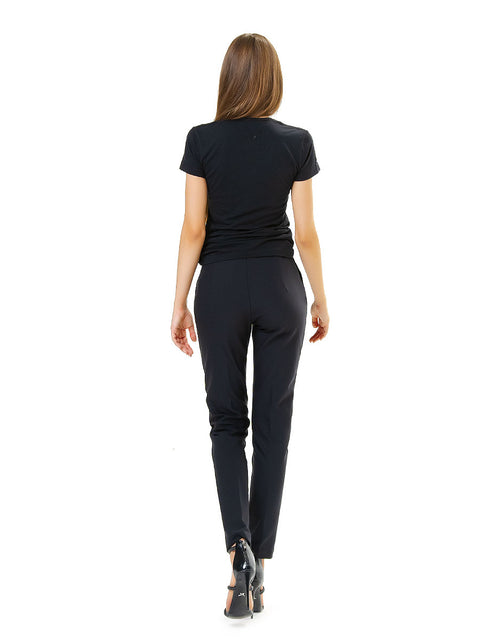 Black trousers with a fitted silhouette