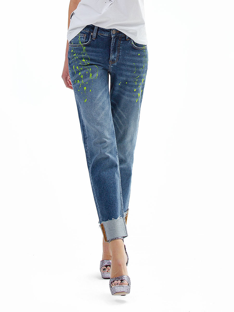 Navy blue jeans with an inverted element I RADICHEV