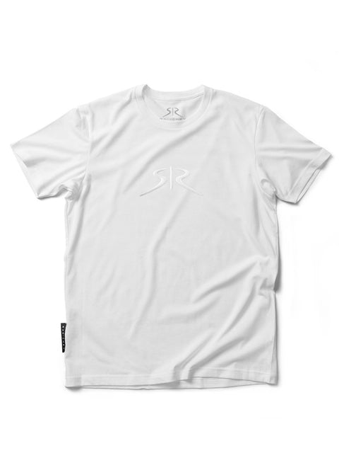 Children's white T-shirt with embroidered logo