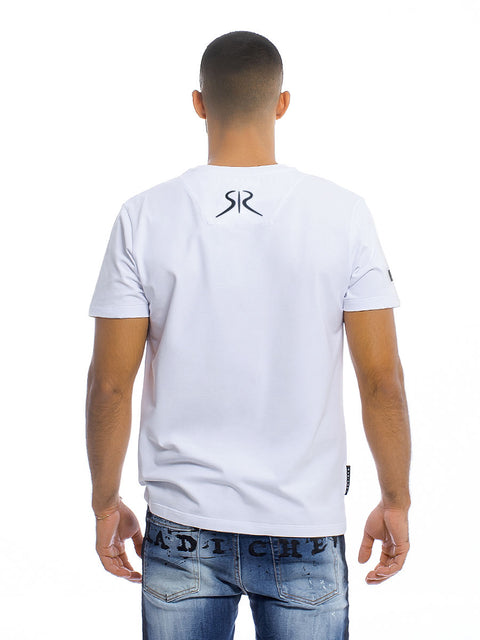 White men's t-shirt with inscription