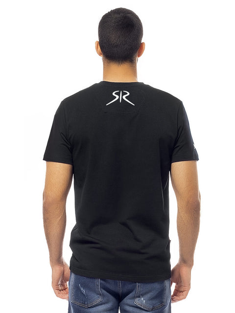 Black men's T-shirt with inscription