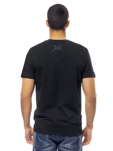 Black men's T-shirt with inscription