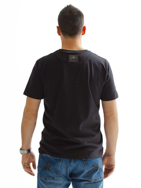 Black t-shirt with rubberized logo - High-quality designer clothes and accessories by RADICHEV - leading Bulgarian brand