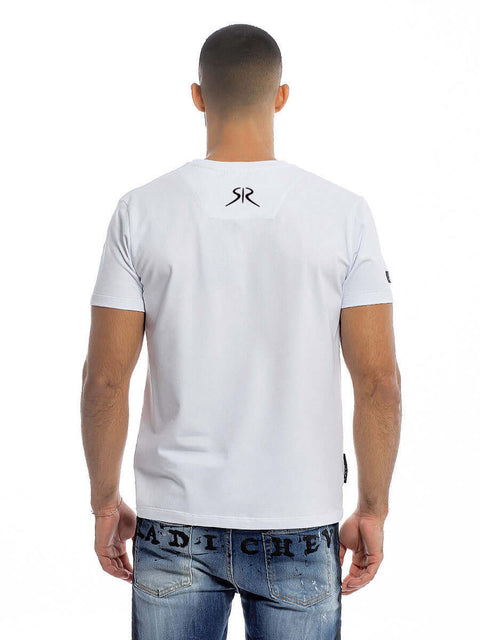 Мъжка тениска с черно лого на бранда