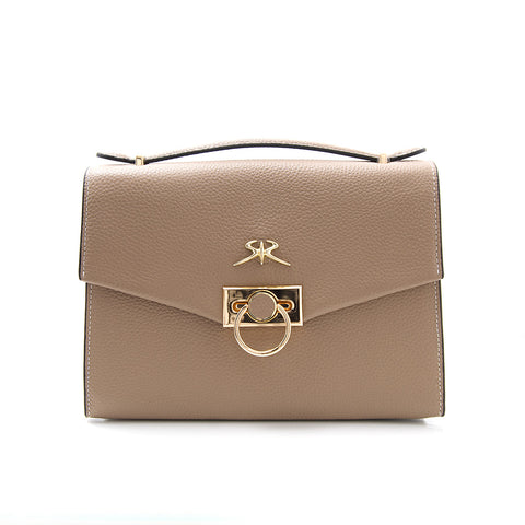 Genuine leather bag in beige