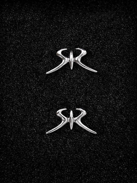 Silver RADICHEV Logo Earrings, 15 mm