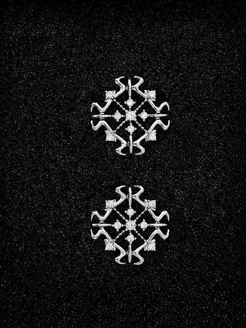 Silver RADICHEV Snowflake Earrings, 16 mm