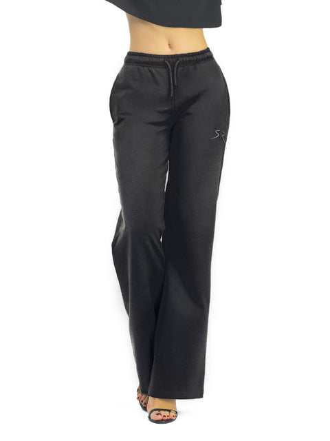 Women's straight-leg sweatpants in black