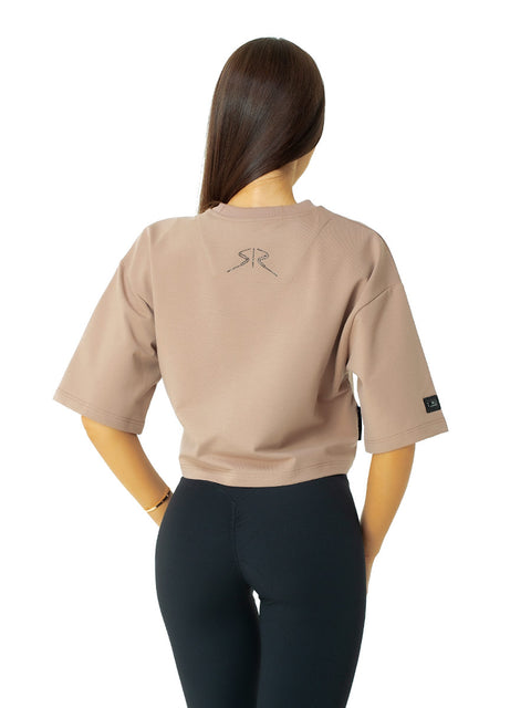 Oversized short T-shirt with stone inscription RADICHEV