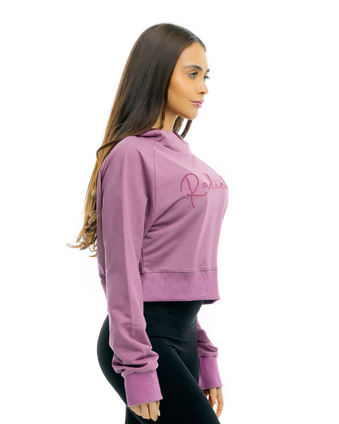 Women's sports blouse with RADICHEV embroidery in purple