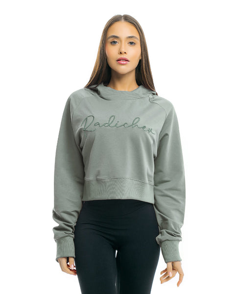 Women's sports blouse with RADICHEV embroidery in green