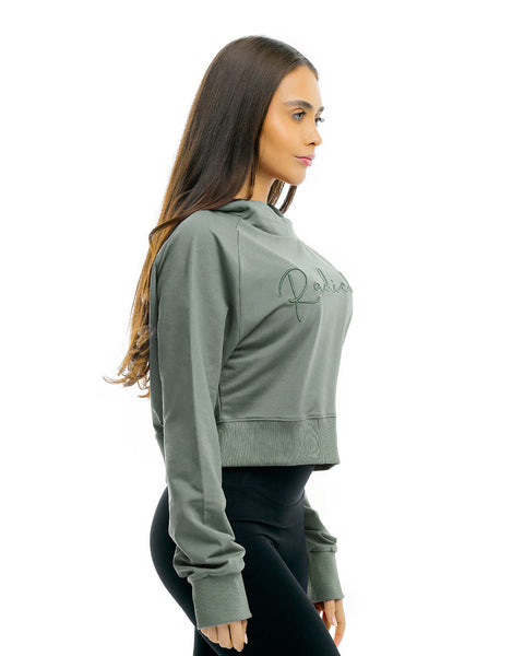Women's sports blouse with RADICHEV embroidery in green