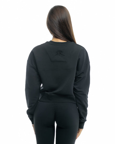 Black sports blouse with embroidered logo