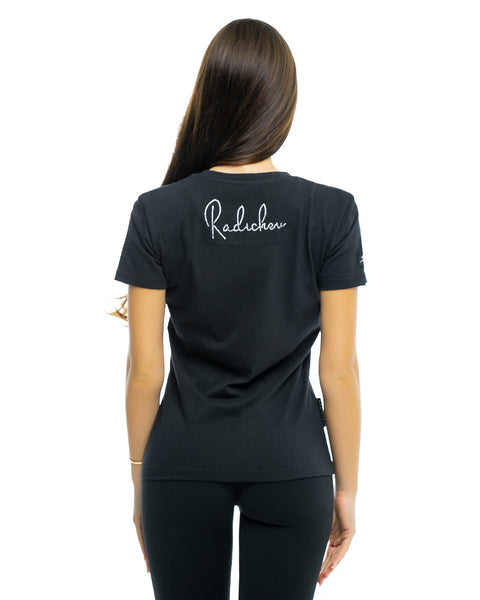 Women's T-shirt with stylish silver logo RADICHEV