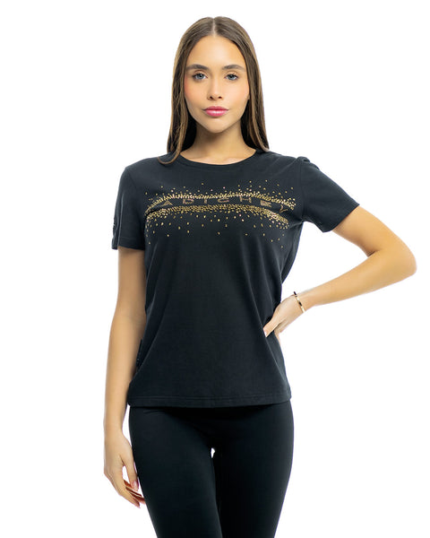 Women's T-shirt RADICHEV with gold stone decoration