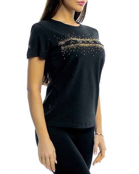 Women's T-shirt RADICHEV with gold stone decoration