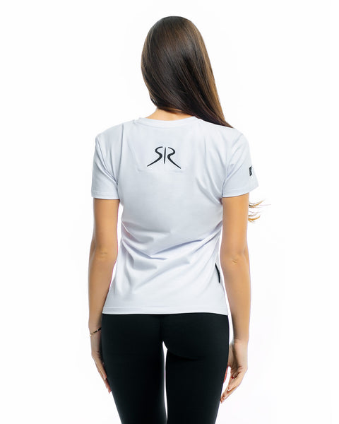 White women's T-shirt RADICHEV with a spectacular print