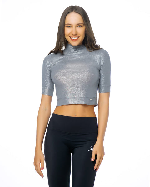 Elegant women's blouse in silver