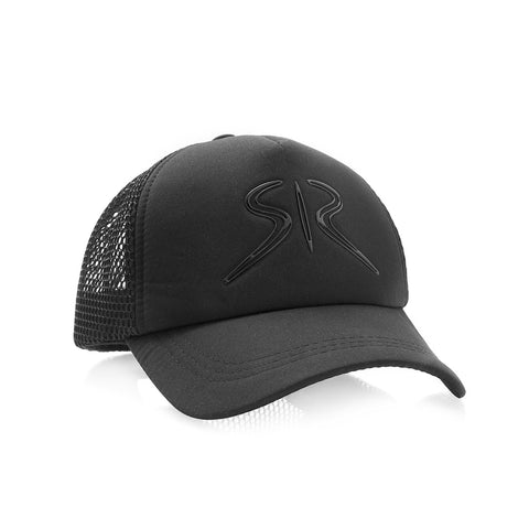 Black RADICHEV peaked cap with black rubberized logo