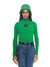 Women's turtle neck shirt in green with rubberised SR logo