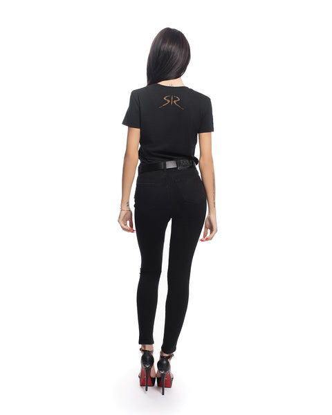 Women's T-shirt RADICHEV with gold stone decoration