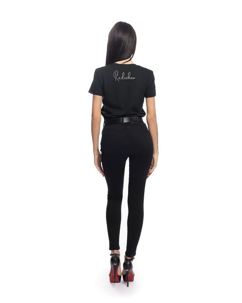 Women's T-shirt with stylish silver logo RADICHEV