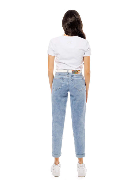 Women's jeans with side print