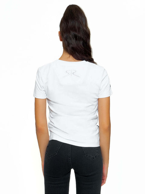 White t-shirt with art inscription RADICHEV