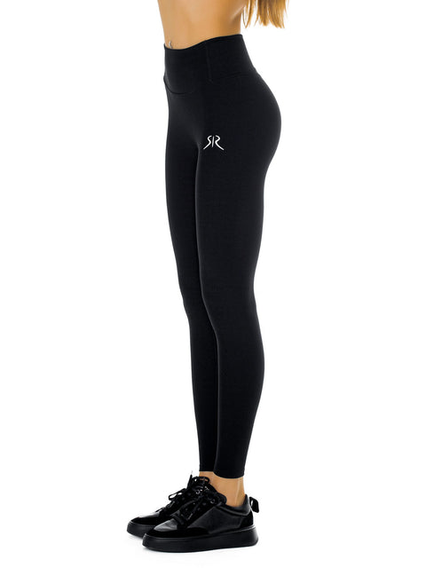 Black leggings with lifting effect and logo