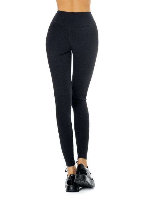 Black leggings with lifting effect and logo