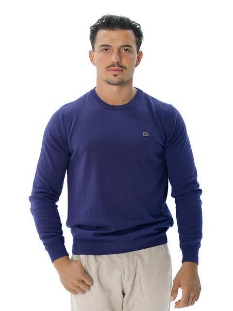 Men's Cotton Top with Metal RADICHEV Logo in Navy