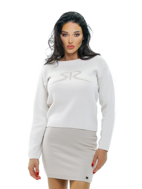 Women's Ecru Sweater with RADICHEV Logo