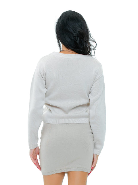 Women's Ecru Sweater with RADICHEV Logo